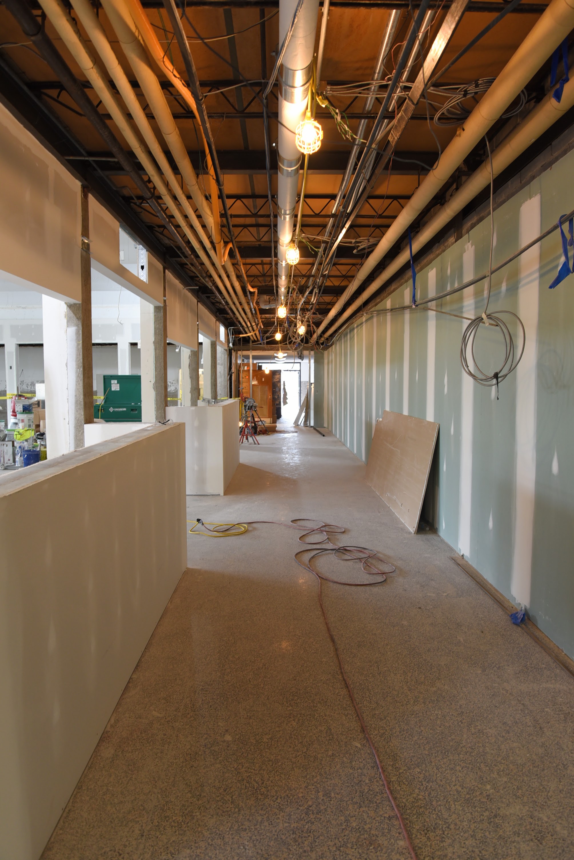 Dining Center hallway during construction